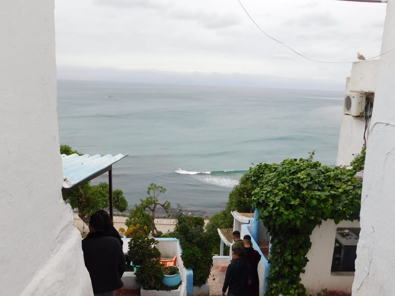 Café Hafa terrace views over the Strait of Gibraltar